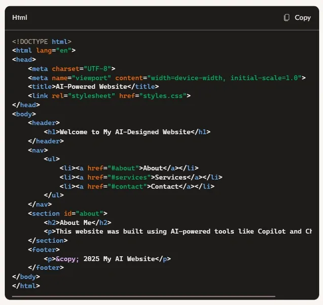 AI-Assisted HTML & CSS Layout